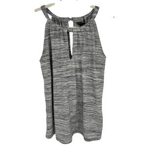 Banana Republic Black White Sleeveless Tank Top Keyhole Neck Summer Vacay XS